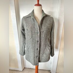 Vintage Woolrich 100% Wool Gray Button Up Shacket Jacket Cottage Womens S